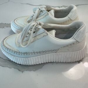 Dolce Vita White Textured Sneakers